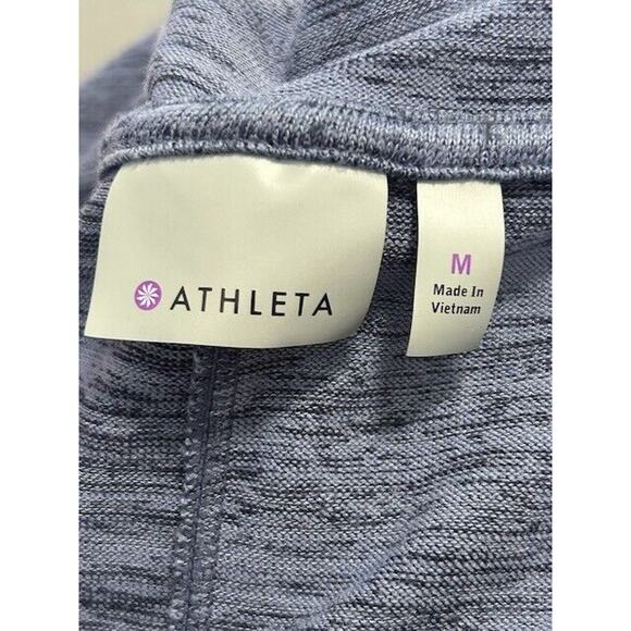 Athleta Techie Sweat Blissful Poncho Hoodie 3/4 Sleeves Pullover Blue Medium - Picture 7 of 10